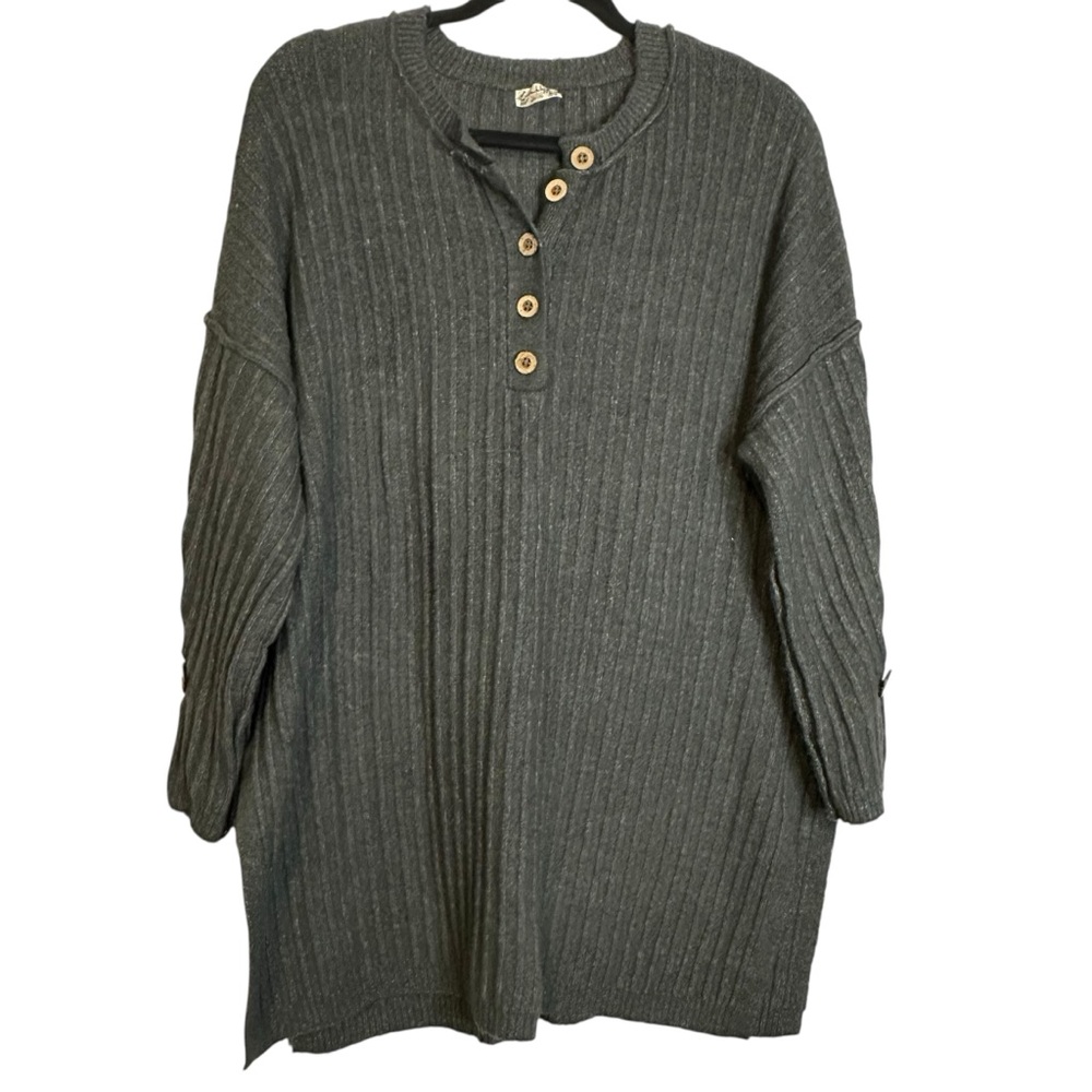 Intimately Free People‎ Around the Clock Tunic Sweater Green Small Oversized
